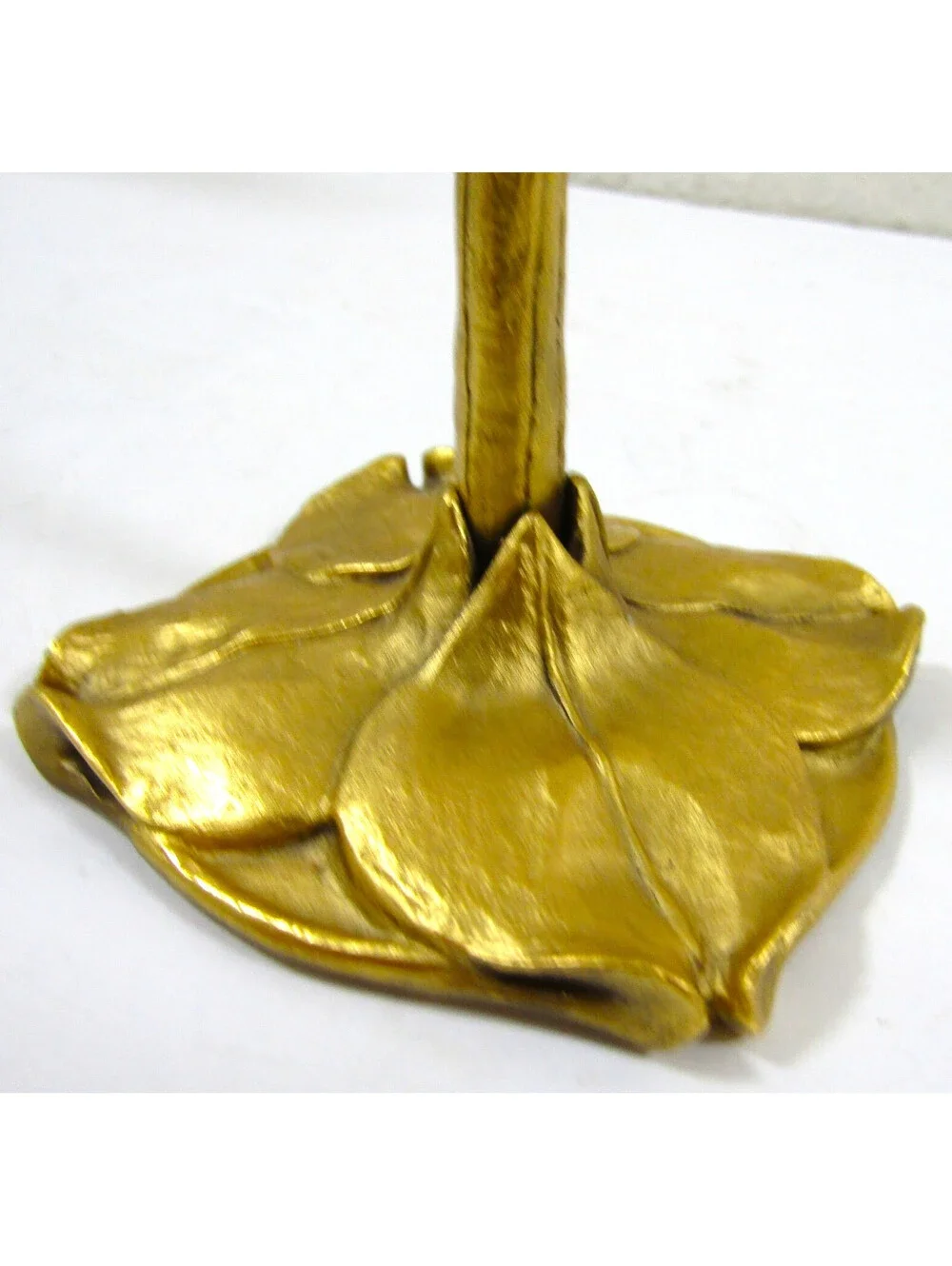 Pair Art Nouveau German Cast Brass Calla Lily Candlesticks attr. Richard Müller